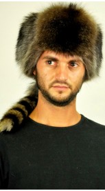 Cappello in marmotta con vera coda e frontaliano - uomo