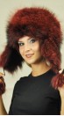 Cappello in marmotta  rosso con copriorecchie 