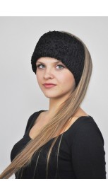 Scaldafronte in persiano karakul nero