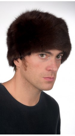 Cappello in zibellino uomo color marrone scuro