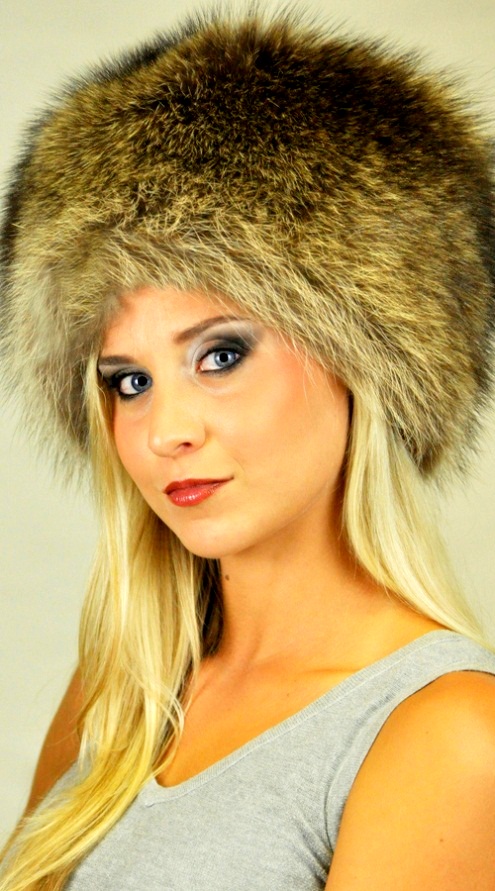 Cappello Colbacco In Pelliccia Di Coyote – Bettarini – Grigio – Taglie S, M, L - Foto 3